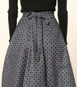 Jupe ALIETTE Trèfle Carreaux Marine -Mode Vêtements Magasin jupe aliette.2 1 1