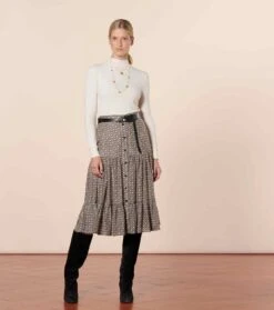 Jupe AMARANTE Mini Mosaïque Nacre Noir