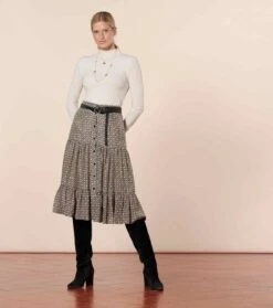 Jupe AMARANTE Mini Mosaïque Nacre Noir -Mode Vêtements Magasin jupe amarante.3 1 1