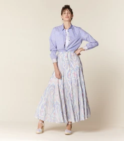 Jupe EYGALIERE Grand Cachemire Blanc-Multico -Mode Vêtements Magasin jupe eygaliere.3 1