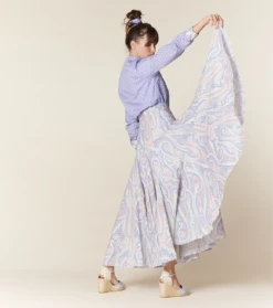 Jupe EYGALIERE Grand Cachemire Blanc-Multico