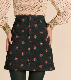 Jupe Matelassée IDA Printemps Noir Et Multico