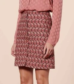 Jupe ISADORA Paisley Naïf Bordeaux -Mode Vêtements Magasin jupe isadora.4