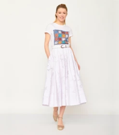 Jupe CANNES Broderie Anglaise Blanc -Mode Vêtements Magasin jupe cannes broderie anglaise blanc