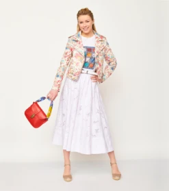 Jupe CANNES Broderie Anglaise Blanc -Mode Vêtements Magasin jupe cannes broderie anglaise blanc2