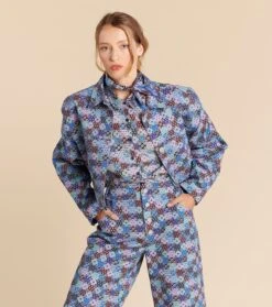 Chemise Large LENA Liberto Bleu Lavande -Mode Vêtements Magasin l na liberto.5