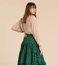 Chemise Large LINA Crêpe De Soie Libellule écru -Mode Vêtements Magasin lina libellule.1