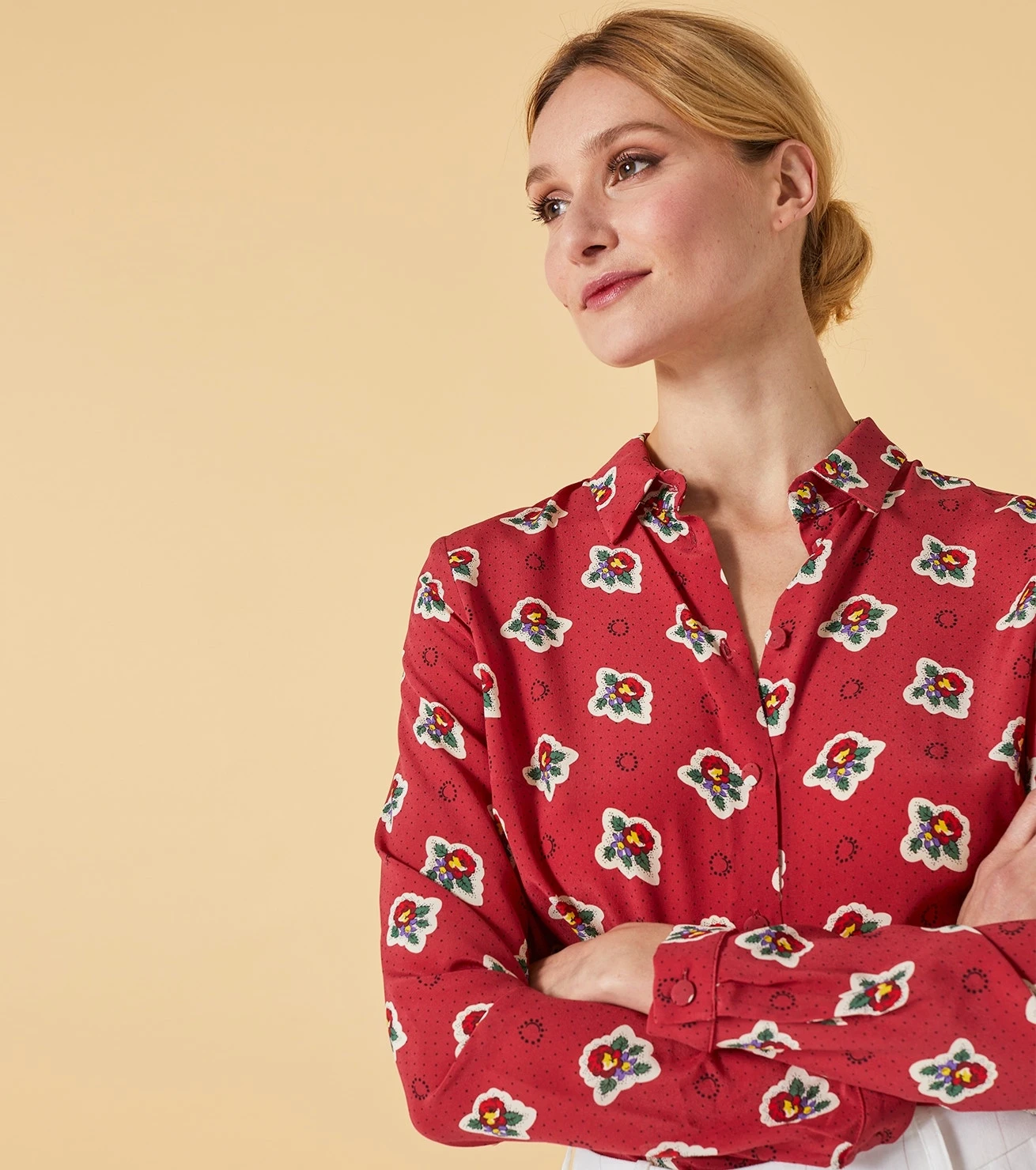 Blouse LINETTE PRINTEMPS Terracotta 2 Blouse LINETTE PRINTEMPS Terracotta – Image 2