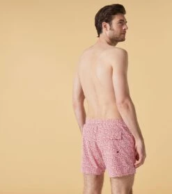 Short De Bain MARIN Fleur Bicolore Tomette -Mode Vêtements Magasin maillot fleur blicolor.3