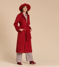 Manteau FELICITE Lainage Bordeaux