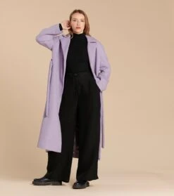 Manteau FELICITE Lainage Lilas -Mode Vêtements Magasin manteau felicite lilas.1