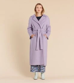 Manteau FELICITE Lainage Lilas -Mode Vêtements Magasin manteau felicite lilas6