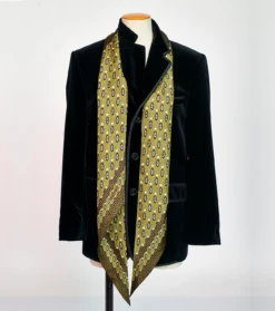 Echarpe En Soie MISTRAL BAMAKO Kaki 220 X 20 Cm