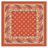 Mouchoir Coton GROSSES ROSES Orange Anis 45 X 45 Cm