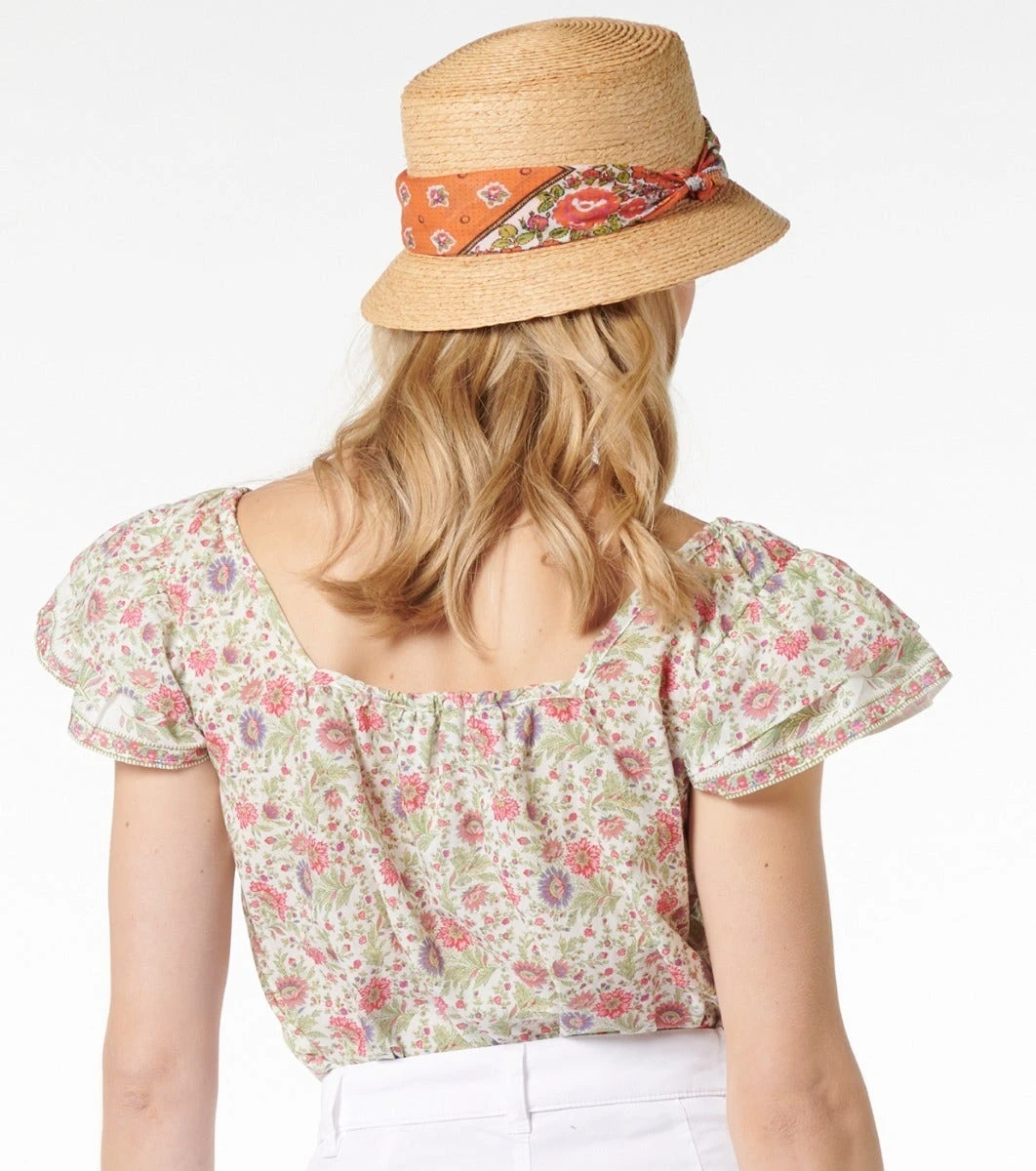 Mouchoir Coton GROSSES ROSES Orange Anis 45 X 45 Cm 3 Mouchoir Coton GROSSES ROSES Orange Anis 45 X 45 Cm – Image 3