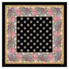 Mouchoir Coton GROSSES ROSES Noir 45 X 45 Cm