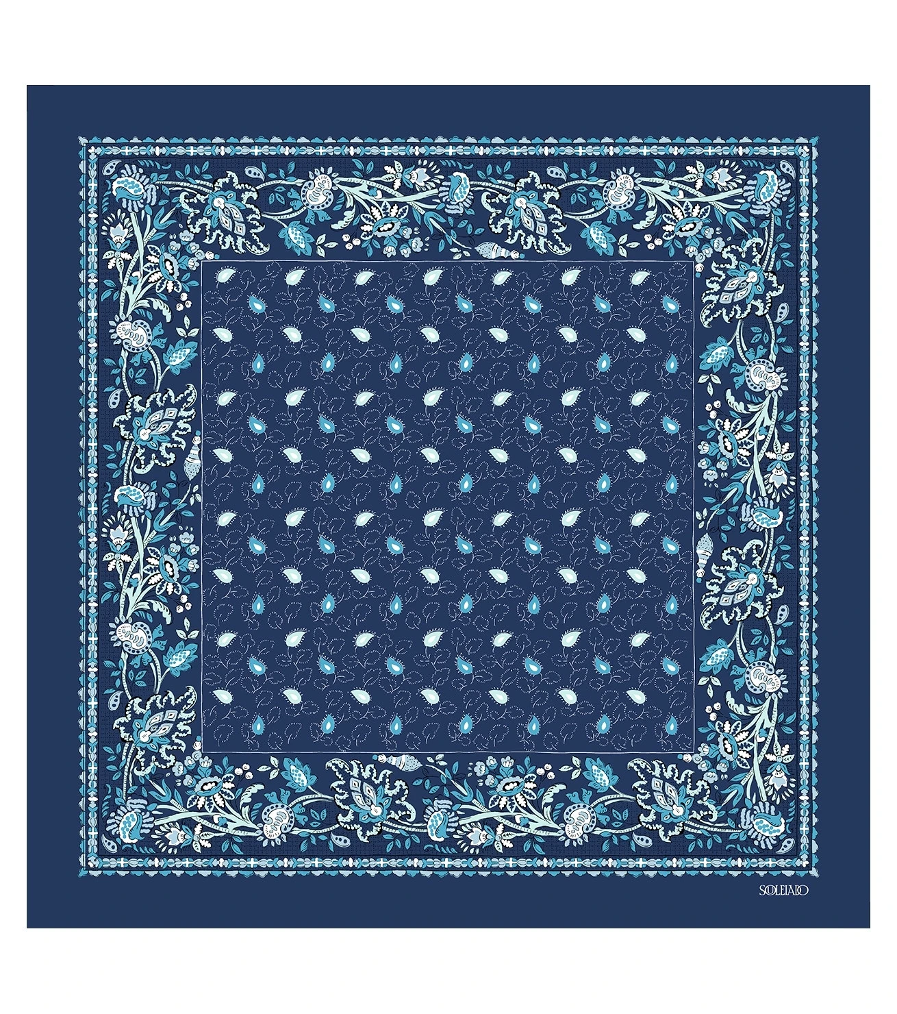 Mouchoir Coton LAURA Bleu 45 X 45 Cm 1 Mouchoir Coton LAURA Bleu 45 X 45 Cm