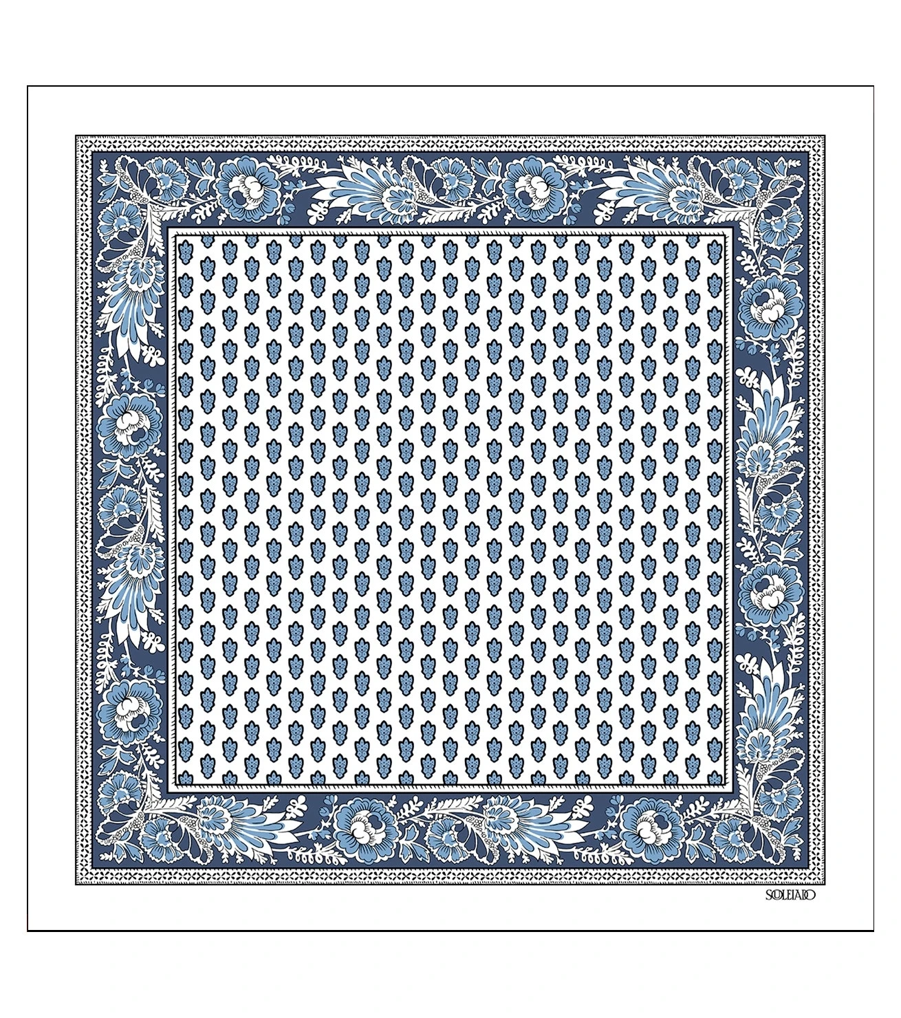 Mouchoir Coton LA MOUCHE Bleu Et Blanc 45 X 45 Cm 1 Mouchoir Coton LA MOUCHE Bleu Et Blanc 45 X 45 Cm