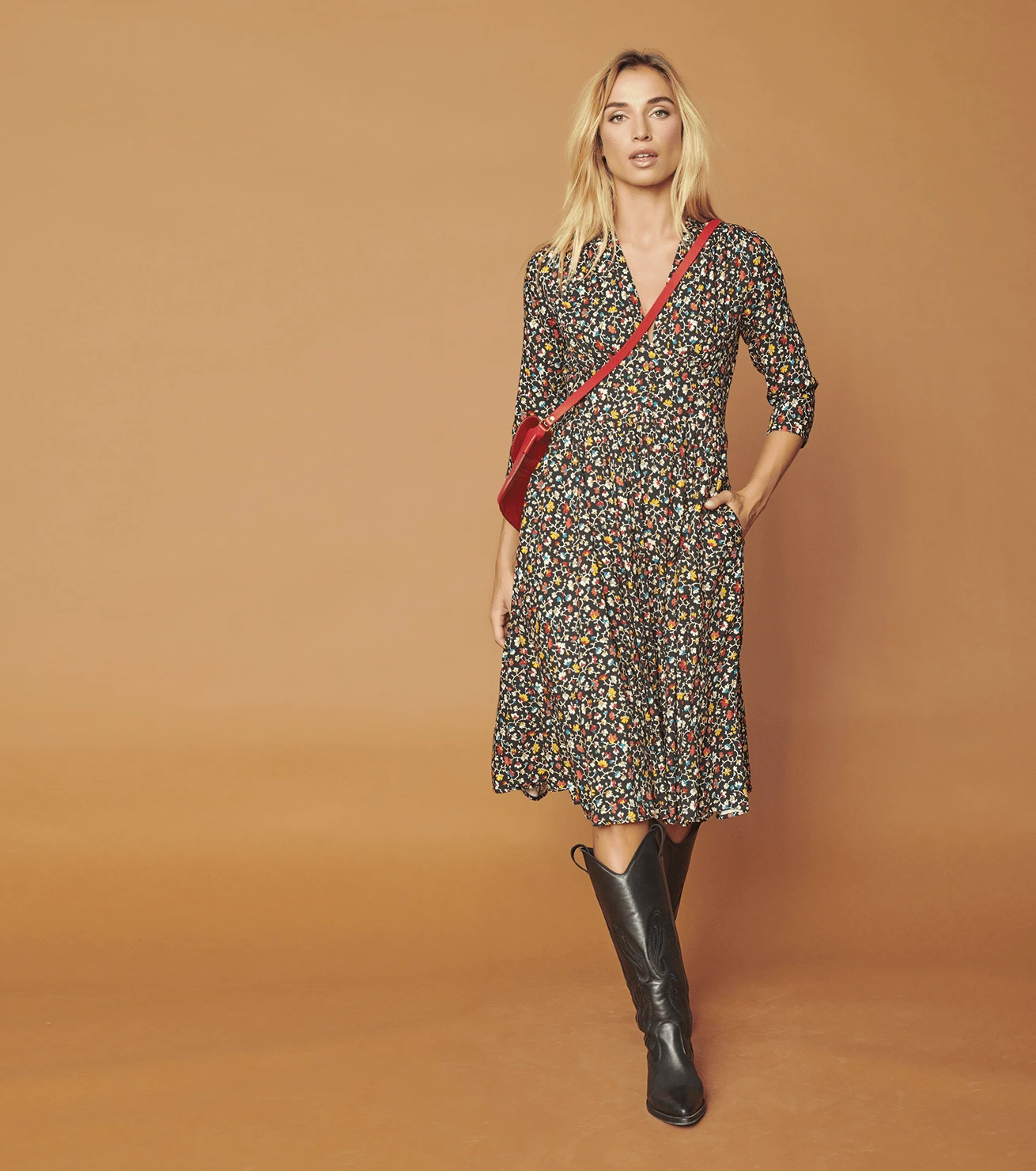 Robe PAMPELONNE Tulipe Confetti Noir 1 Robe PAMPELONNE Tulipe Confetti Noir