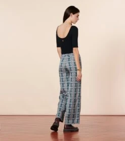 Pantalon ALBERTINE Retour De Perse Petit Bleu Gris -Mode Vêtements Magasin pantalon albertine retour de perse.3