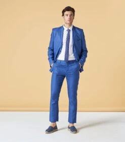 Pantalon Chino MARIO Lin Bleu -Mode Vêtements Magasin pantalon mario bleu.1 1