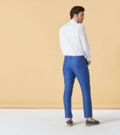 Pantalon Chino MARIO Lin Bleu -Mode Vêtements Magasin pantalon mario bleu.2