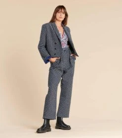 Pantalon MIRA PETIT SAPIN Bleu Blanc 13 Pantalon MIRA PETIT SAPIN Bleu Blanc -Mode Vêtements Magasin pantalon mira.4