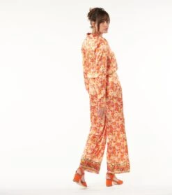 Pantalon ORIA Jardin Fleuri Orange 6 Pantalon ORIA Jardin Fleuri Orange -Mode Vêtements Magasin pantalon oria.2