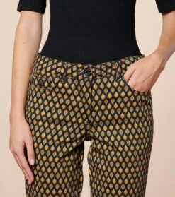 Pantalon LAETITIA Petit Royal Noir Ocre -Mode Vêtements Magasin pantalon petit royal.2