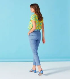 Pantalon BERTILLE Prado Bleu -Mode Vêtements Magasin pantalon prado paisley bleu.2