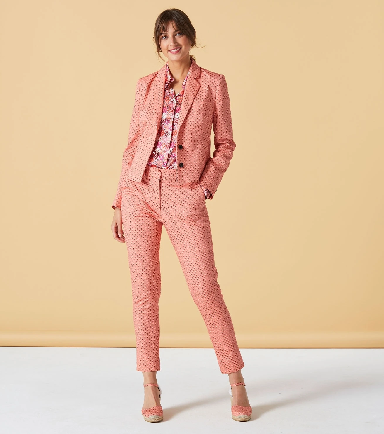 Pantalon BERTILLE Petit Paisley Terracotta 2 Pantalon BERTILLE Petit Paisley Terracotta – Image 2