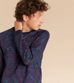 Sweat-shirt PAUL Molleton Grand Cachemire Bleu -Mode Vêtements Magasin paul grand cachemire