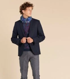 Sweat-shirt PAUL Molleton Grand Cachemire Bleu