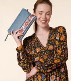 Pochette PARADOU Bleu Gris -Mode Vêtements Magasin pochette paradou.2