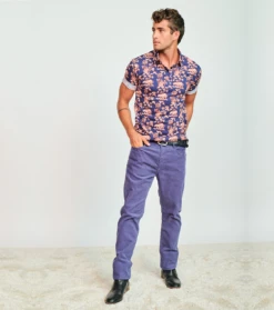 Pantalon REMY Velours Navy