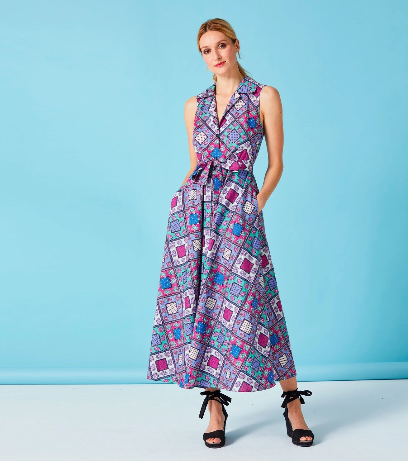 Robe ADALINE Patch Fleur Fuchsia Lavande 1 Robe ADALINE Patch Fleur Fuchsia Lavande