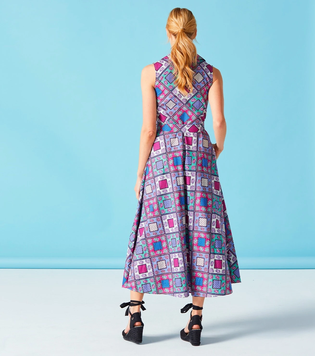 Robe ADALINE Patch Fleur Fuchsia Lavande 5 Robe ADALINE Patch Fleur Fuchsia Lavande – Image 5