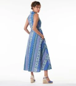 Robe ADALINE Bande Provençale Bleu Menthe