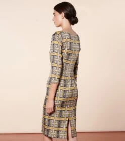 Robe ANTONELLA Retour De Perse Ocre Gris 9 Robe ANTONELLA Retour De Perse Ocre Gris -Mode Vêtements Magasin robe antonella.3