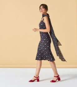 Etole En Soie BAUX DE PROVENCE Noir 65 X 190 Cm -Mode Vêtements Magasin robe arianne baux de provence.2 1