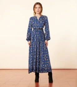 Robe BJORK Azulejos Bleu Blanc -Mode Vêtements Magasin robe bjork azulejos.2