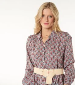 Robe BLANCHE Bouquet Bucolique écru Framboise -Mode Vêtements Magasin robe blanche1