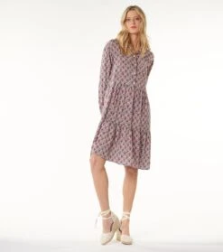 Robe BLANCHE Bouquet Bucolique écru Framboise