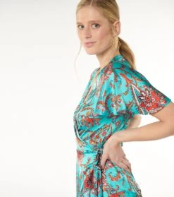 Robe BRASILIA Grand Persepolis Turquoise Corail -Mode Vêtements Magasin robe brazilia.1