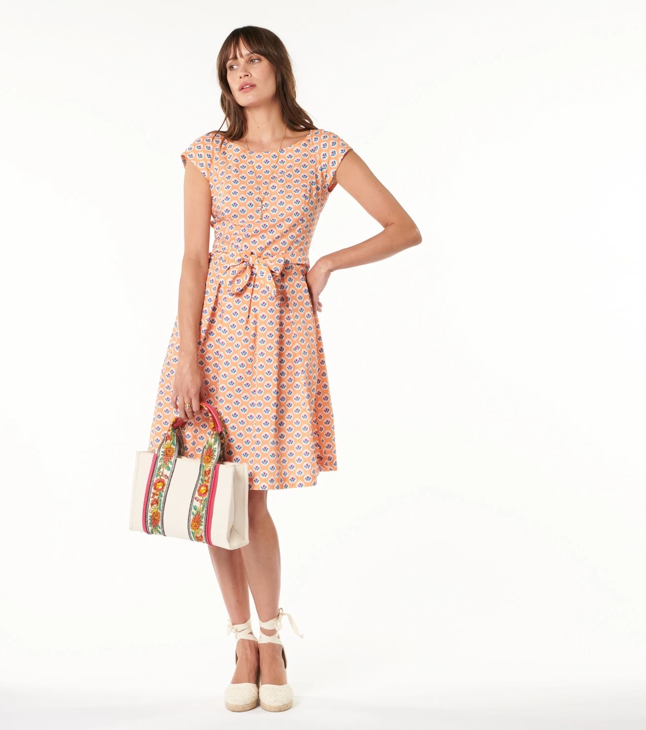 Robe BRIGITTE Fleur D'Arles Abricot 4 Robe BRIGITTE Fleur D'Arles Abricot – Image 4