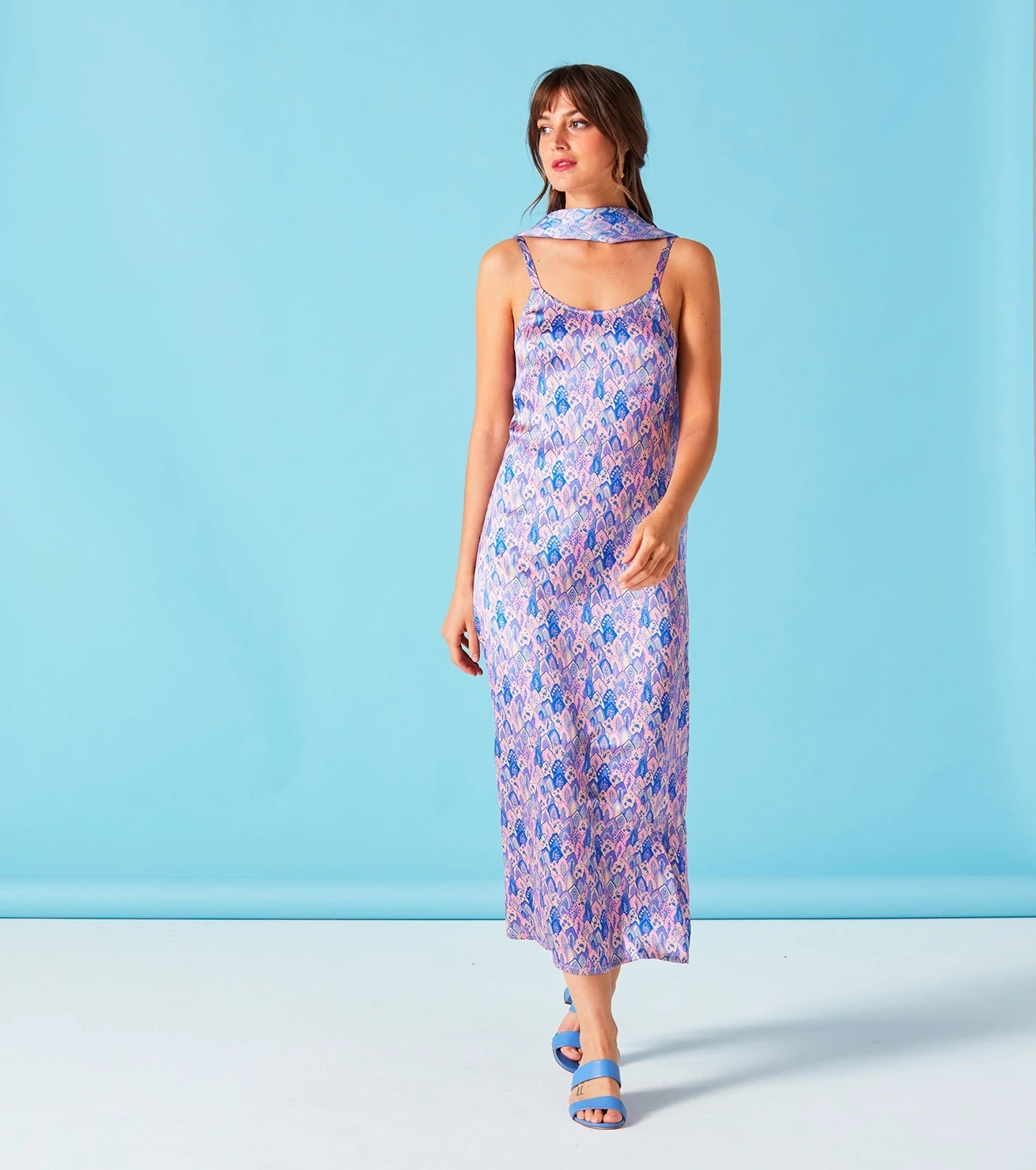 Robe COLOMBE Plume Lavande Rose 1 Robe COLOMBE Plume Lavande Rose