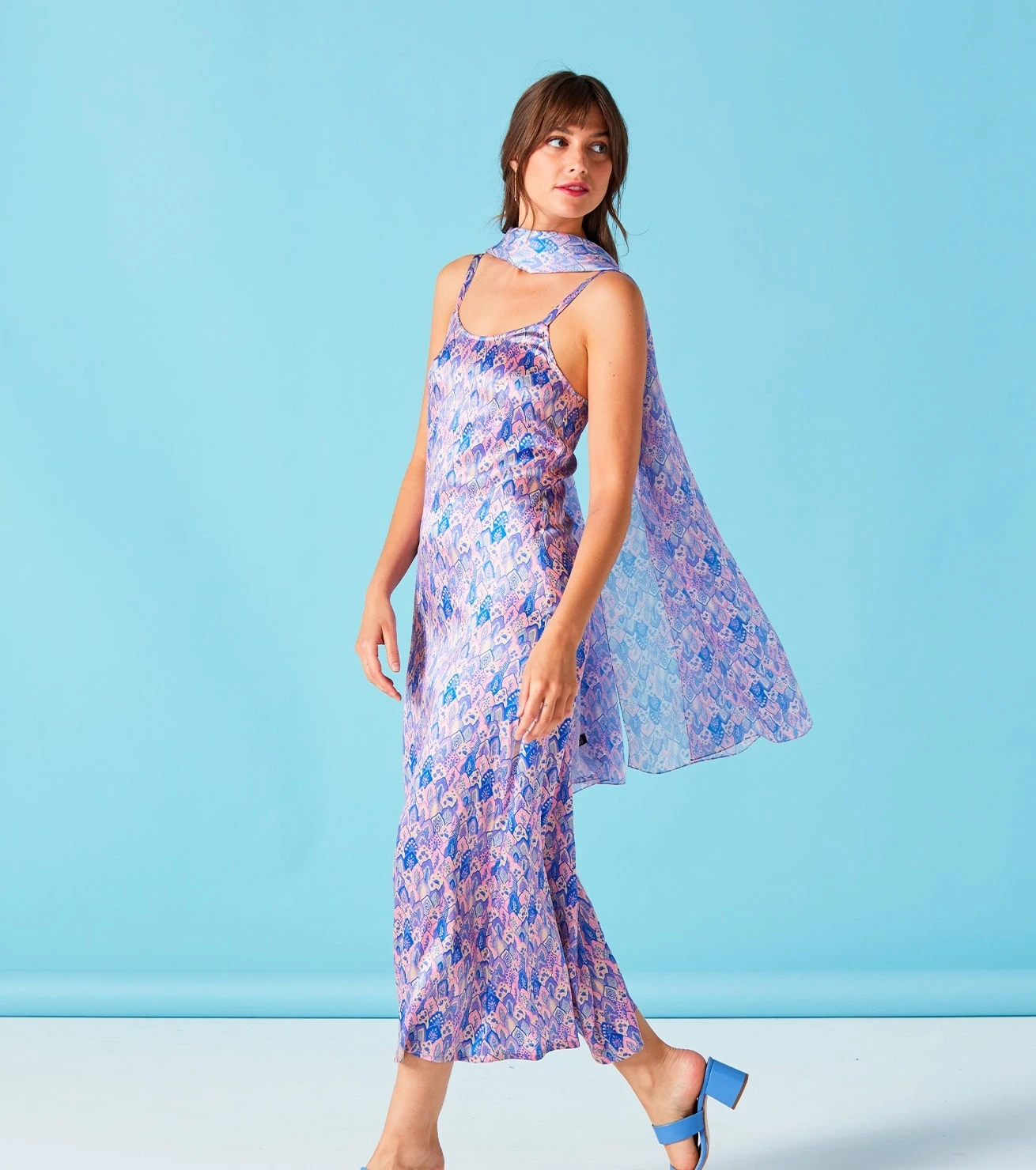 Robe COLOMBE Plume Lavande Rose 3 Robe COLOMBE Plume Lavande Rose – Image 3