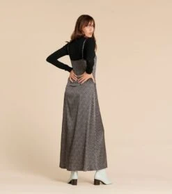 Robe COLOMBE Satin De Soie Petit Cachemire Noir Et écru 7 Robe COLOMBE Satin De Soie Petit Cachemire Noir Et écru -Mode Vêtements Magasin robe colombe.2