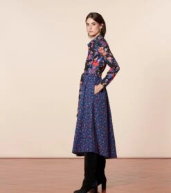 Robe CONSTANCE Les Jardins De Saint Rémy Noir Bleu -Mode Vêtements Magasin robe constance.1