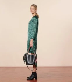 Robe DIANA Plume Verte -Mode Vêtements Magasin robe diana plume verte